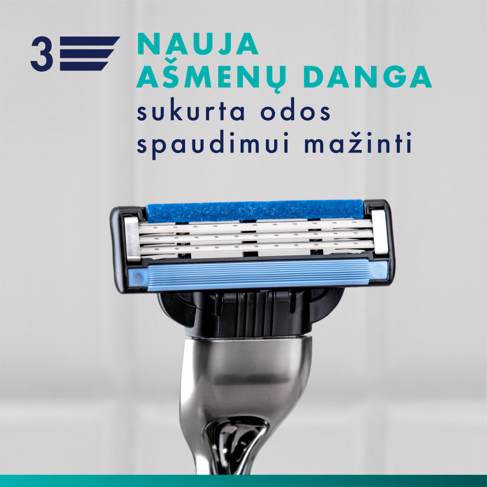 Gillette Mach3 Skustuvo Vyrams Galvutės, Papildomi Peiliukai, 5 Vnt. aprašymas - Prekės nuotrauka