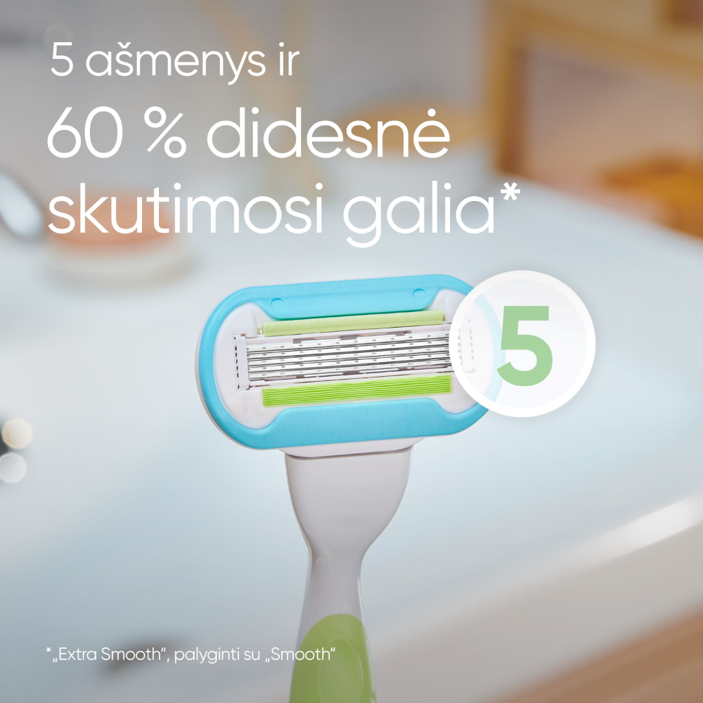 Gillette Venus Extra Smooth Skustuvo Keičiamos Galvutės, 4 vnt aprašymas - Prekės nuotrauka