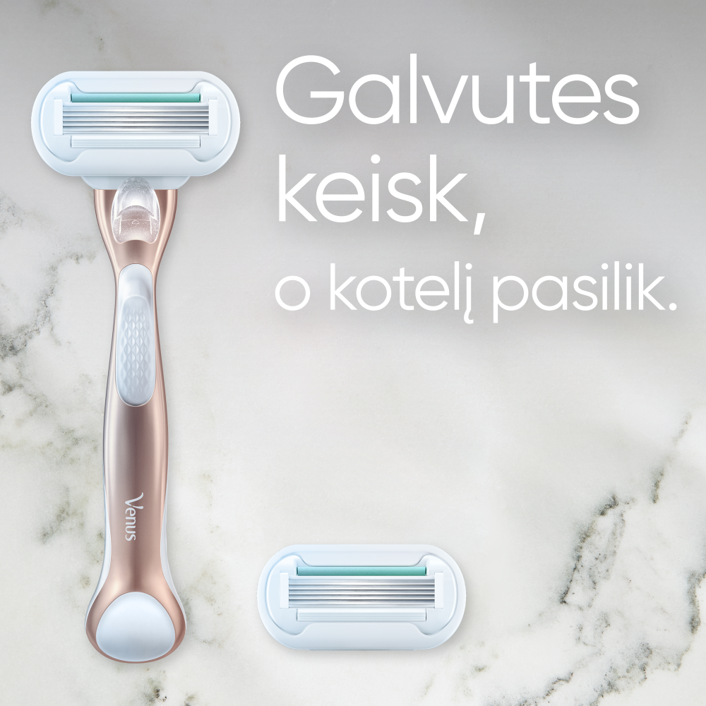 Gillette Venus Pro Smooth Sensitive Skustuvas, 3 Keičiamos Skustuvo Galvutės aprašymas - Prekės nuotrauka