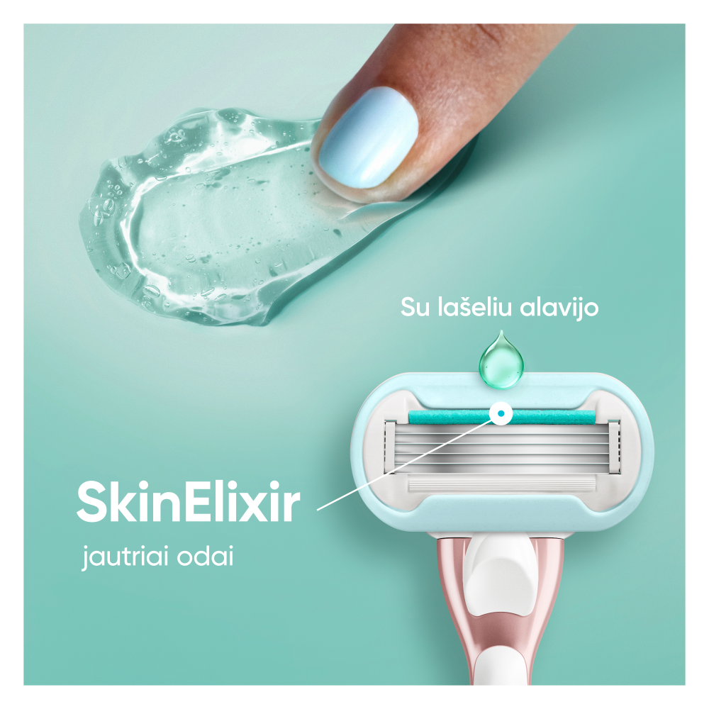Gillette Venus Pro Smooth Sensitive Skustuvas, 6 Keičiamos Skustuvo Galvutės, Sieninis Laikiklis, Peiliukų Laikiklis aprašymas - Prekės nuotrauka