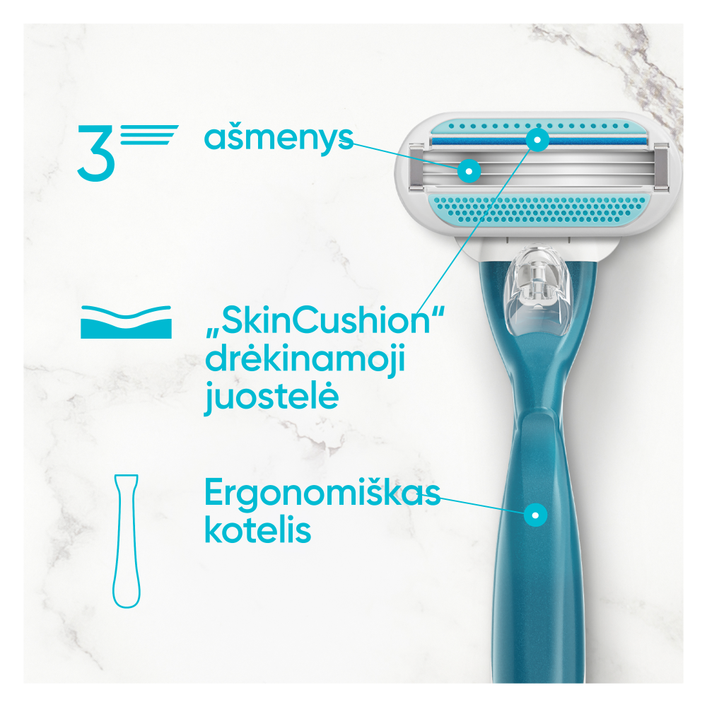 Gillette Venus Smooth Skustuvo Keičiamos Galvutės, 12 vnt. aprašymas - Prekės nuotrauka