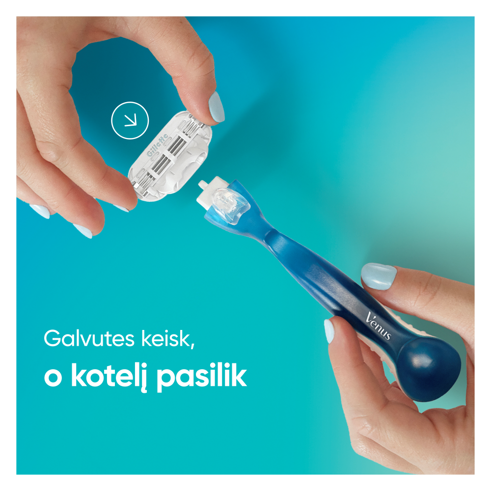 Gillette Venus Smooth Skustuvo Keičiamos Galvutės, 12 vnt. aprašymas - Prekės nuotrauka