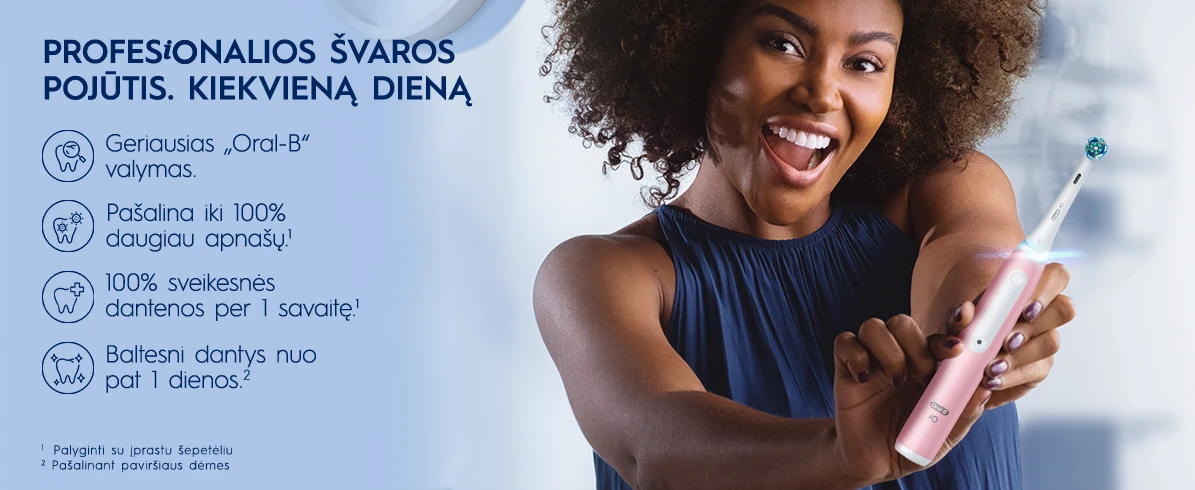 Oral-B | Elektrinis dantų šepetėlis | iO3 Series | Įkraunamas | Suaugusiems | Šepetėlių skaičius galvutės įeina 1 | Number of teeth brushing modes 3 | Blush Rožinė aprašymas - Prekės nuotrauka