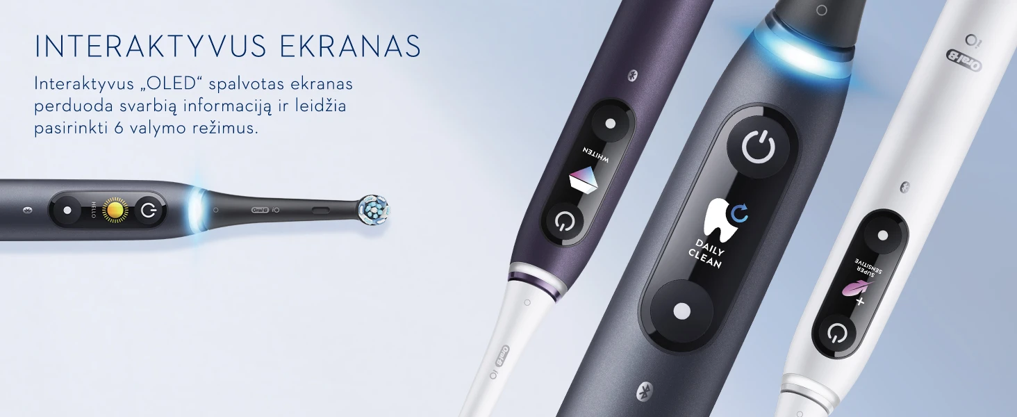 Elektrinis dantų šepetėlis Oral-B iO8, baltas aprašymas - Prekės nuotrauka