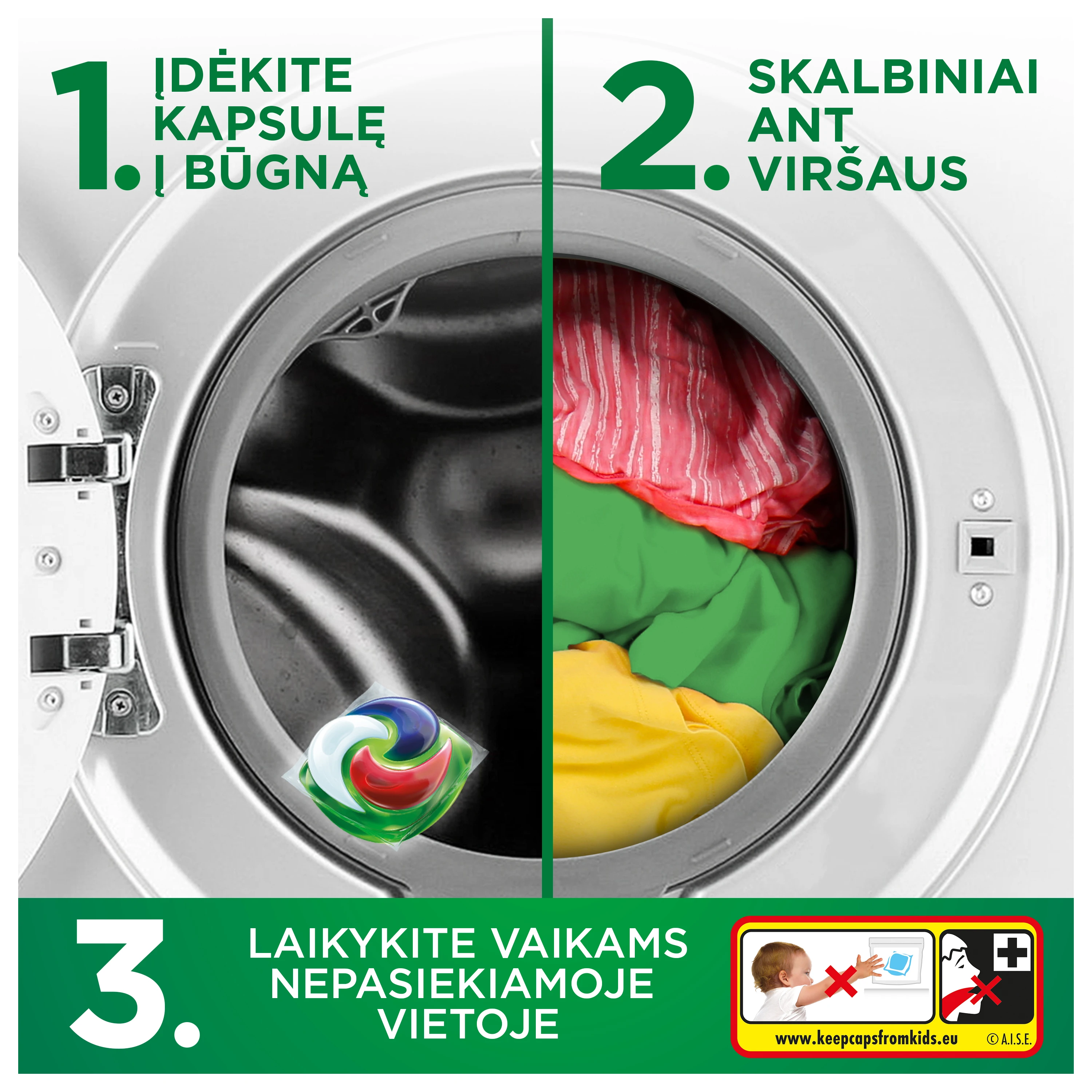 Ariel All-in-1 PODs +Extra Clean Power skalbimo kapsulės, 38 skalb. aprašymas - Prekės nuotrauka