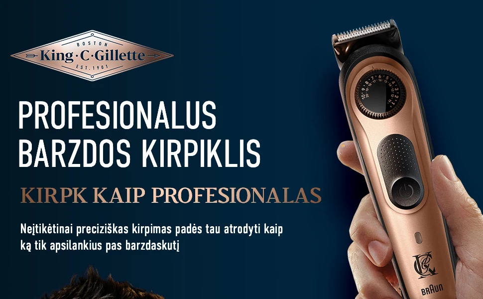 King C. Gillette PRO Kūno Plaukų Kirpiklis Vyrams aprašymas - Prekės nuotrauka