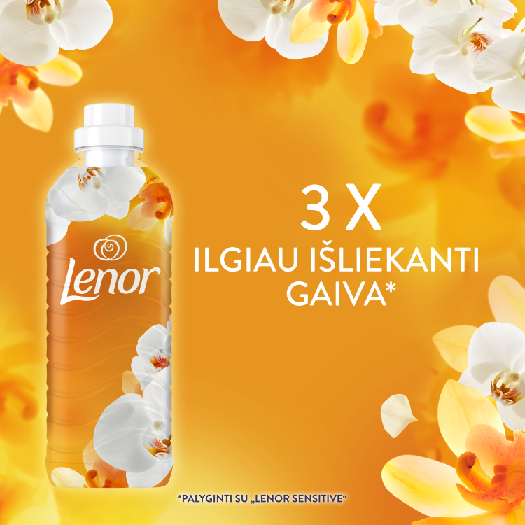 LENOR Audinių Minkštiklis Gold Orchid & Vanilla 2.65 L (126 Skalbimai) aprašymas - Prekės nuotrauka