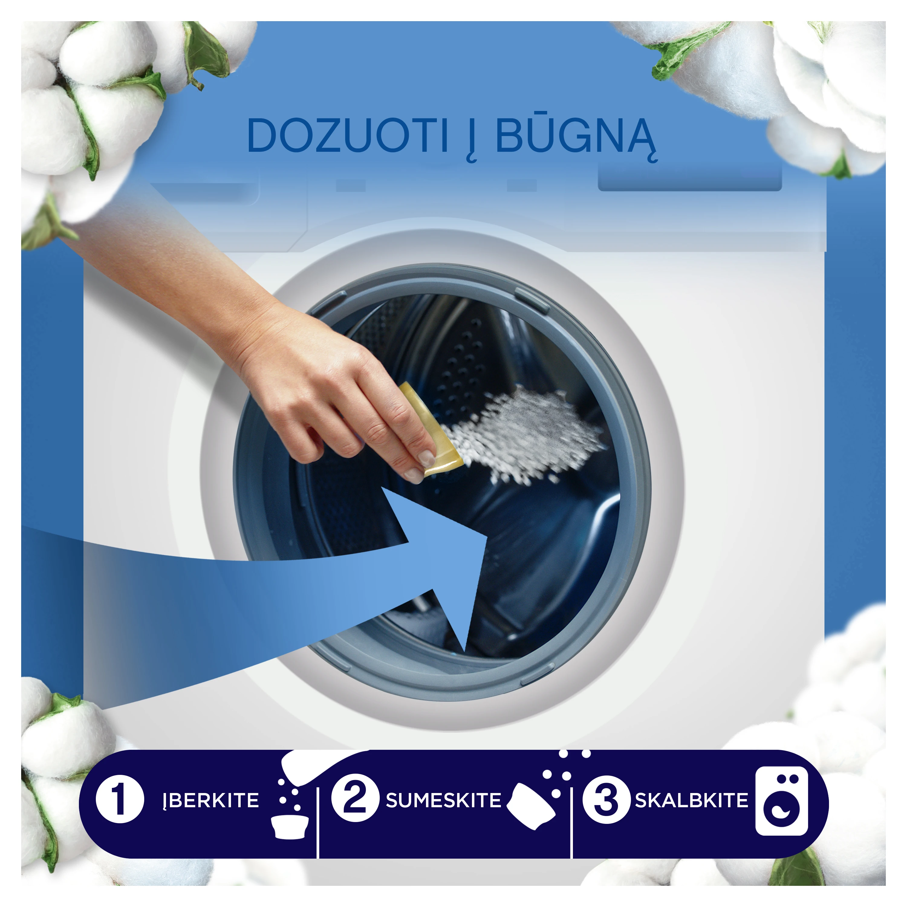 LENOR Kvapų Granulės Sensitive Cotton Fresh 495 g (41 Skalbimai) aprašymas - Prekės nuotrauka