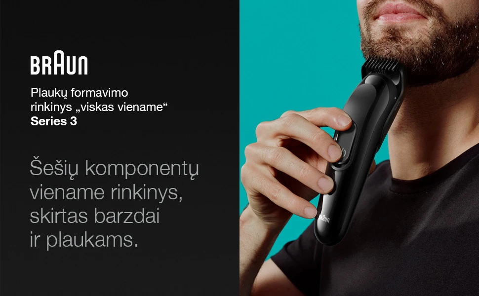 MGK3410 Braun Kirpimo Rinkinys Viskas Viename (6in1) aprašymas - Prekės nuotrauka