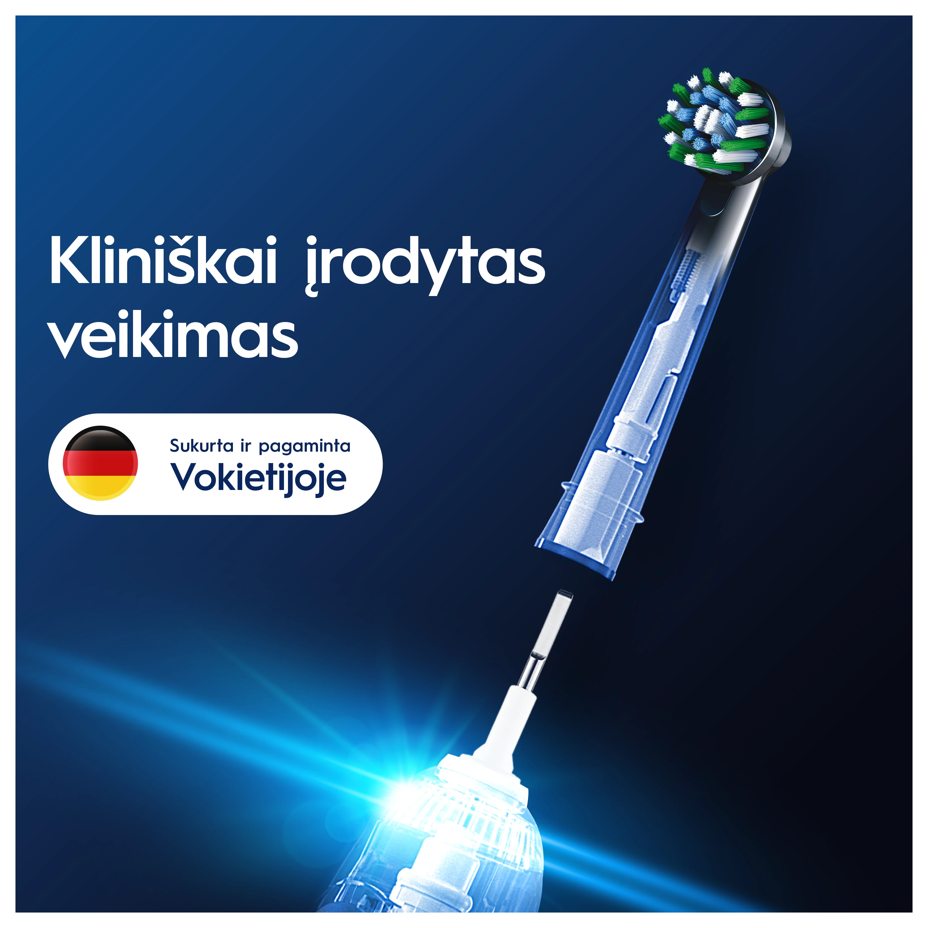 Dantų šepetėlio galvutės Oral-B EB50-2 Cross Action Pro, juodos spalvos, 2 vnt. aprašymas - Prekės nuotrauka