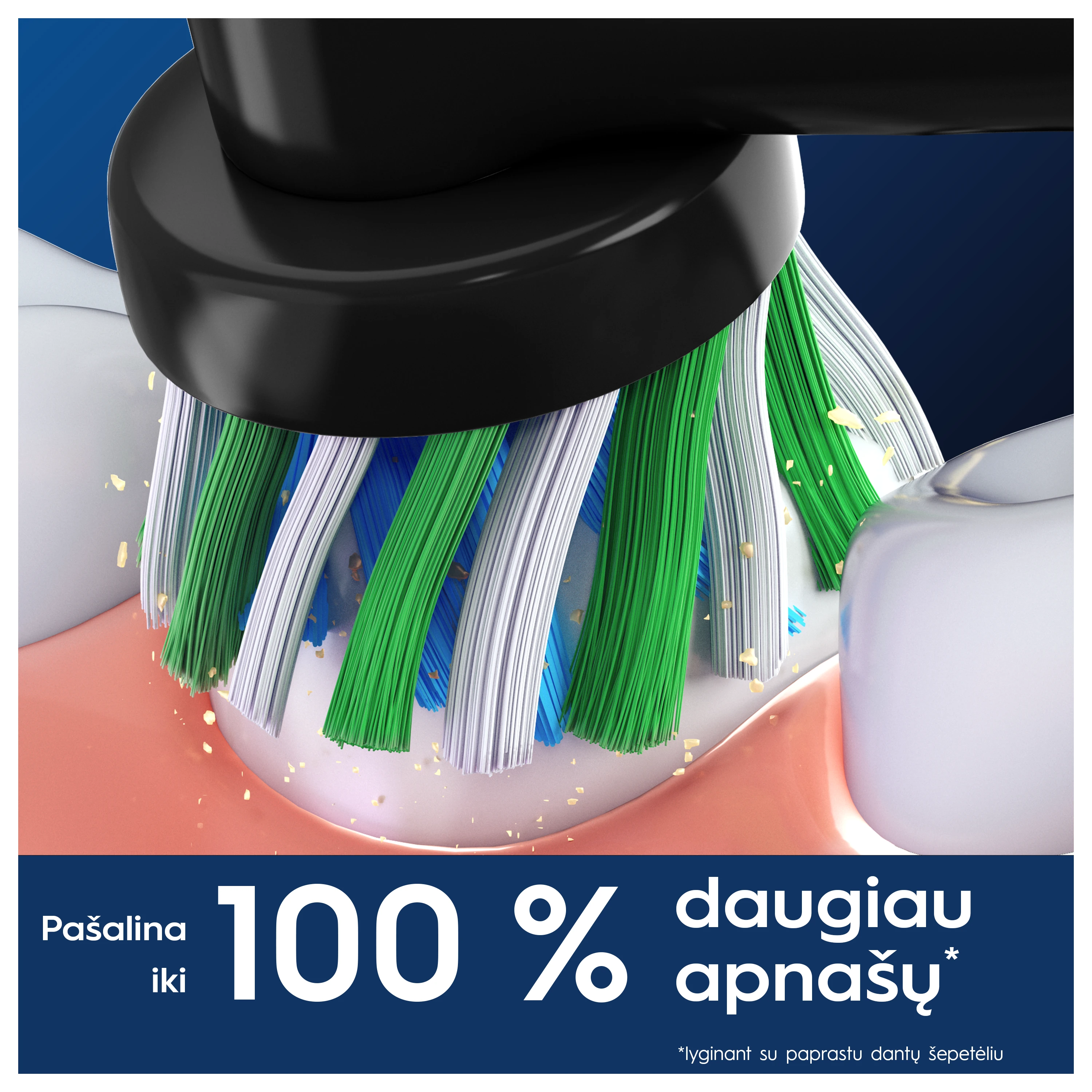 Dantų šepetėlio galvutės Oral-B EB50-2 Cross Action Pro, juodos spalvos, 2 vnt. aprašymas - Prekės nuotrauka