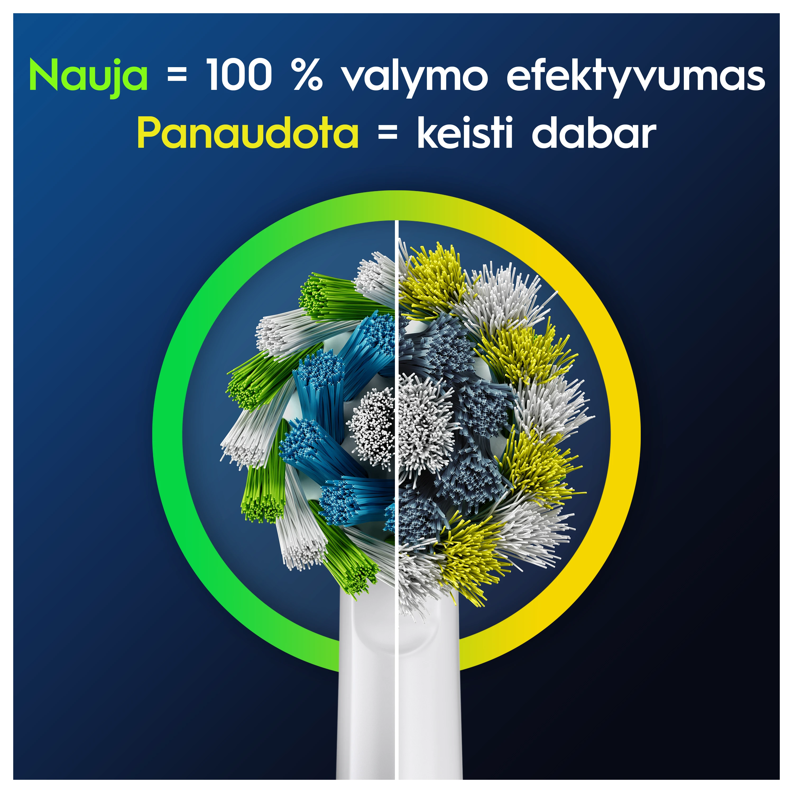 Braun Oral-B EB50-2 Cross Action Pro Dantų Šepetėlio Galvutės, 2 vnt. aprašymas - Prekės nuotrauka