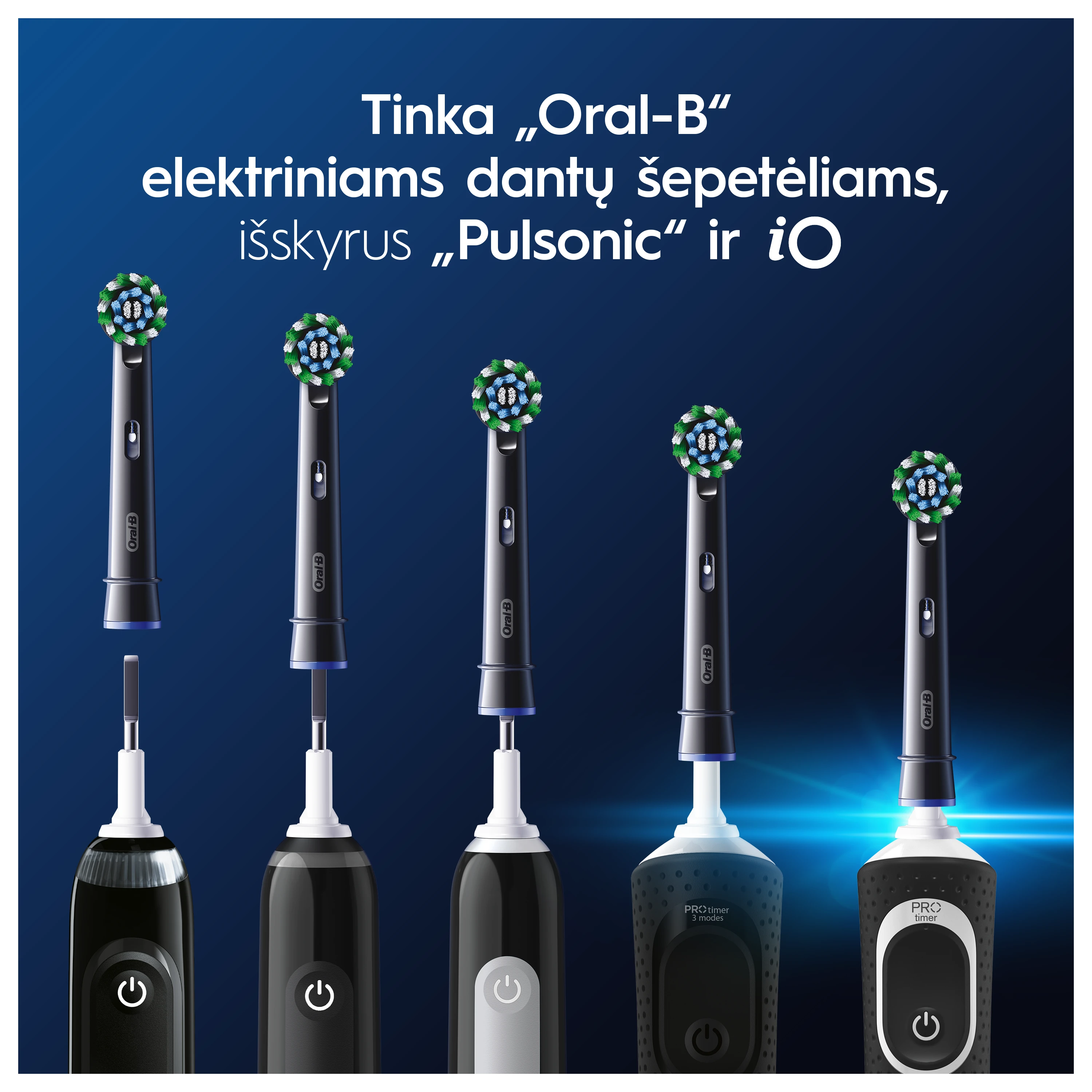 Braun Oral-B EB50-4 Cross Action Pro Juodas Dantų Šepetėlio Galvutės, 4 Vnt. aprašymas - Prekės nuotrauka