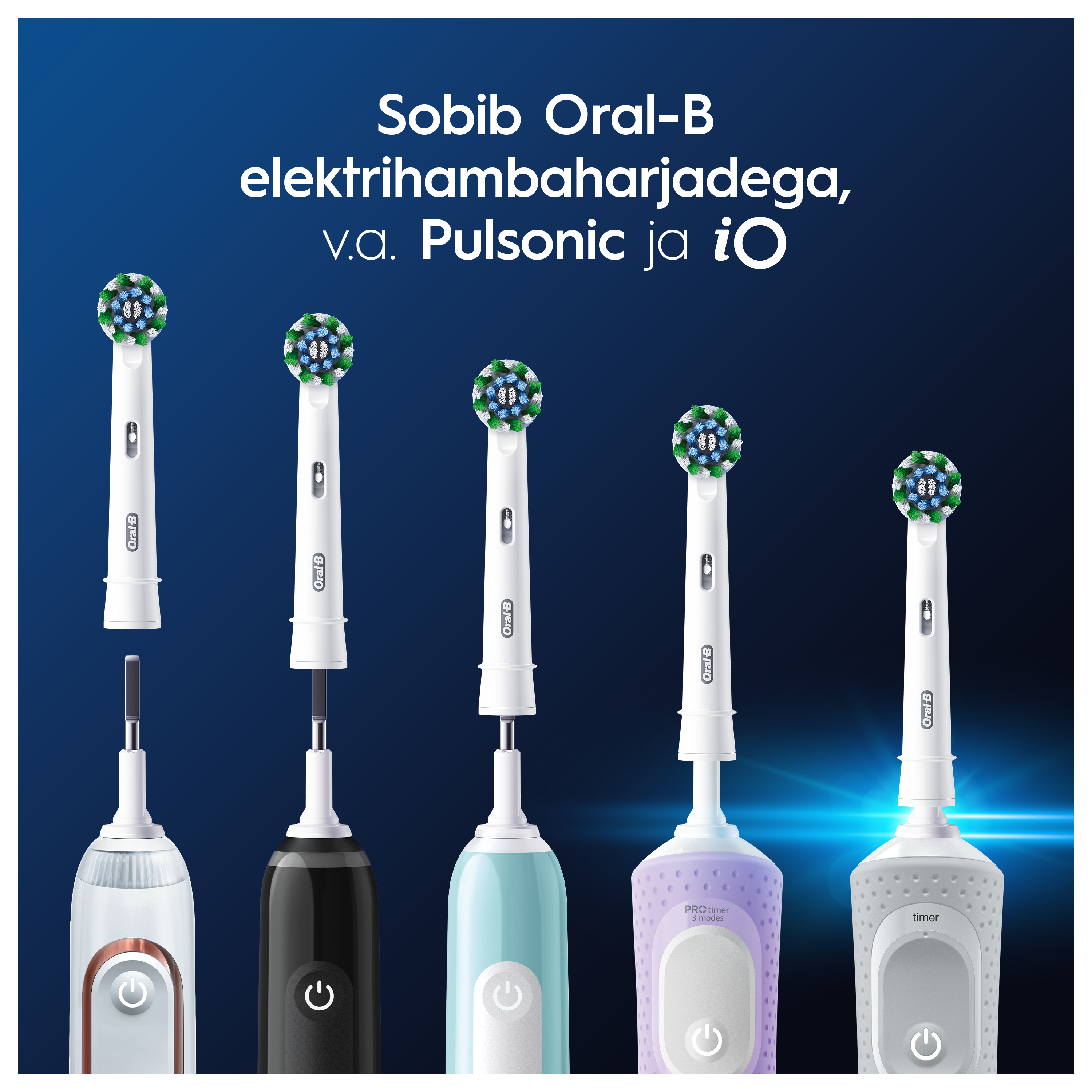 Dantų šepetėlis Braun Oral-B EB50-8 Cross Action Pro Dantų Šepetėlio Galvutės, 8 Vnt. aprašymas - Prekės nuotrauka