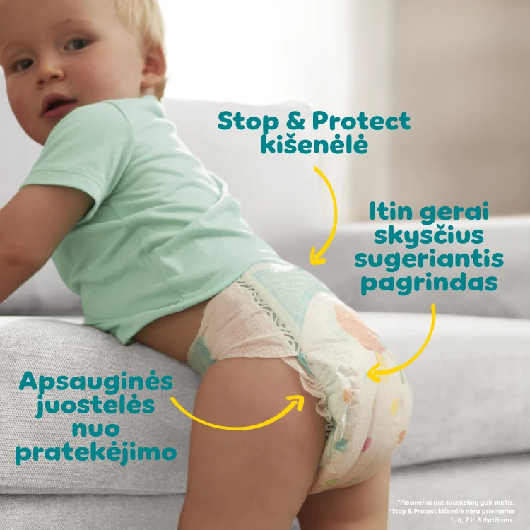 Sauskelnės Pampers Active Baby 6 Dydis, 13-18kg, 128vnt. aprašymas - Prekės nuotrauka