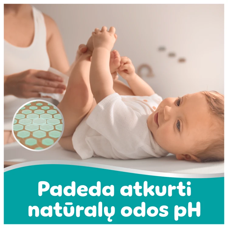 Pampers Aqua Servetėlės Kūdikiams, 12 Pakuotė, 720 Servetėlės aprašymas - Prekės nuotrauka