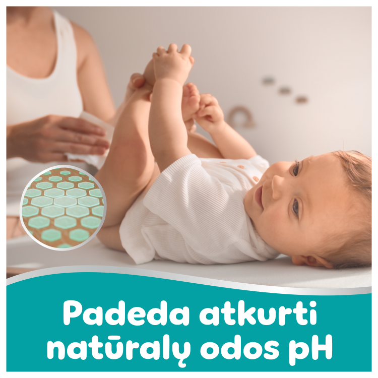 Pampers Aqua Servetėlės Kūdikiams, 20 Pakuotė, 1200 Servetėlės aprašymas - Prekės nuotrauka