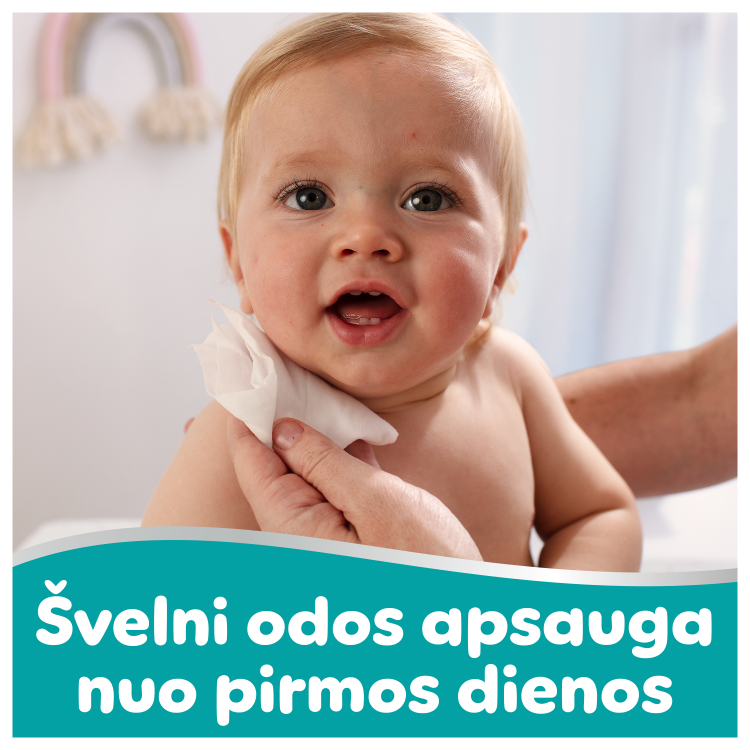 Pampers Aqua Servetėlės Kūdikiams, 20 Pakuotė, 1200 Servetėlės aprašymas - Prekės nuotrauka