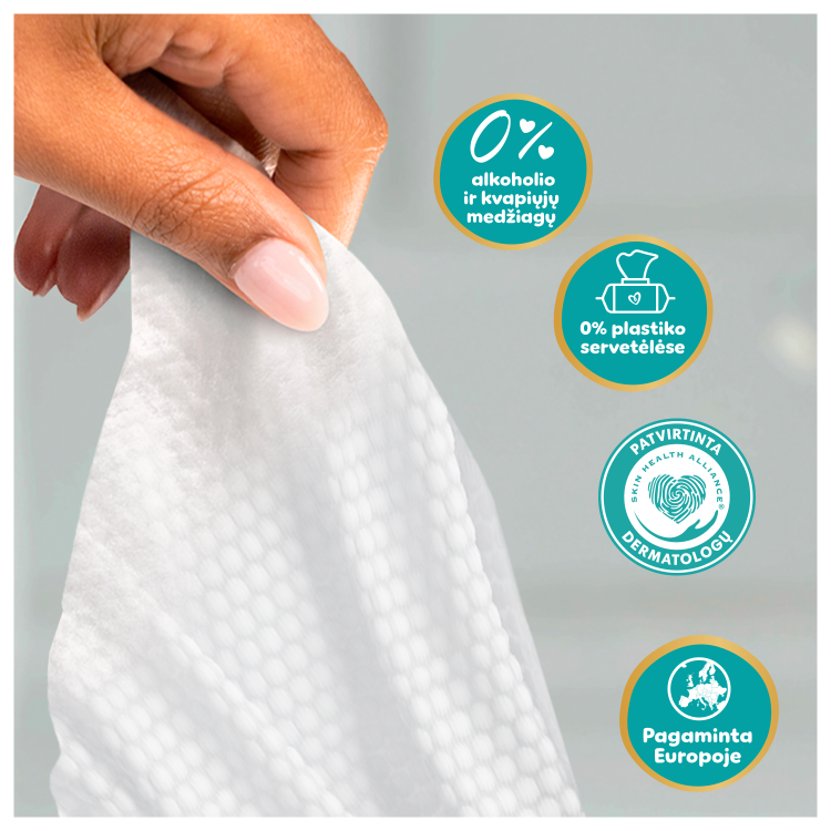 Pampers Aqua Soft Touch Servetėlės Kūdikiams, 20 Pakuotė, 1200 Servetėlės aprašymas - Prekės nuotrauka