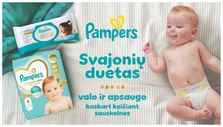 Pampers Aqua Soft Touch Servetėlės Kūdikiams, 12 Pakuotė, 720 Servetėlės aprašymas - Prekės nuotrauka