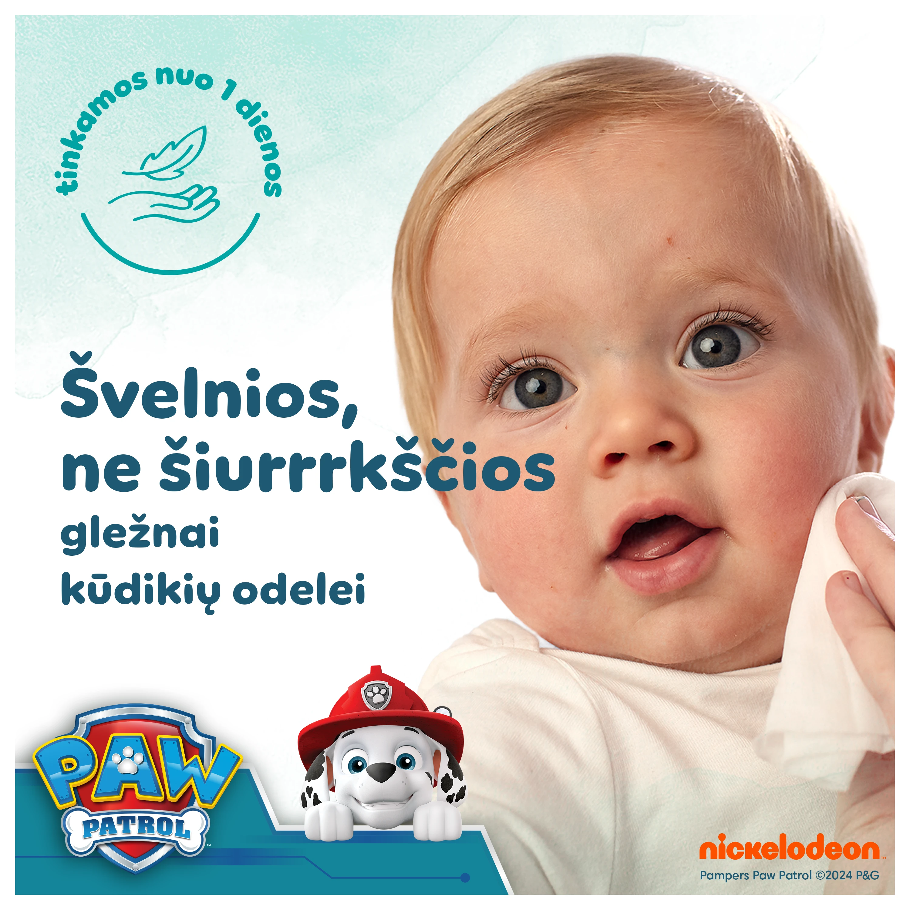Servetėlės kūdikiams Pampers Harmonie Aqua Baby, 9 pakuotės, 432 servetėlės aprašymas - Prekės nuotrauka