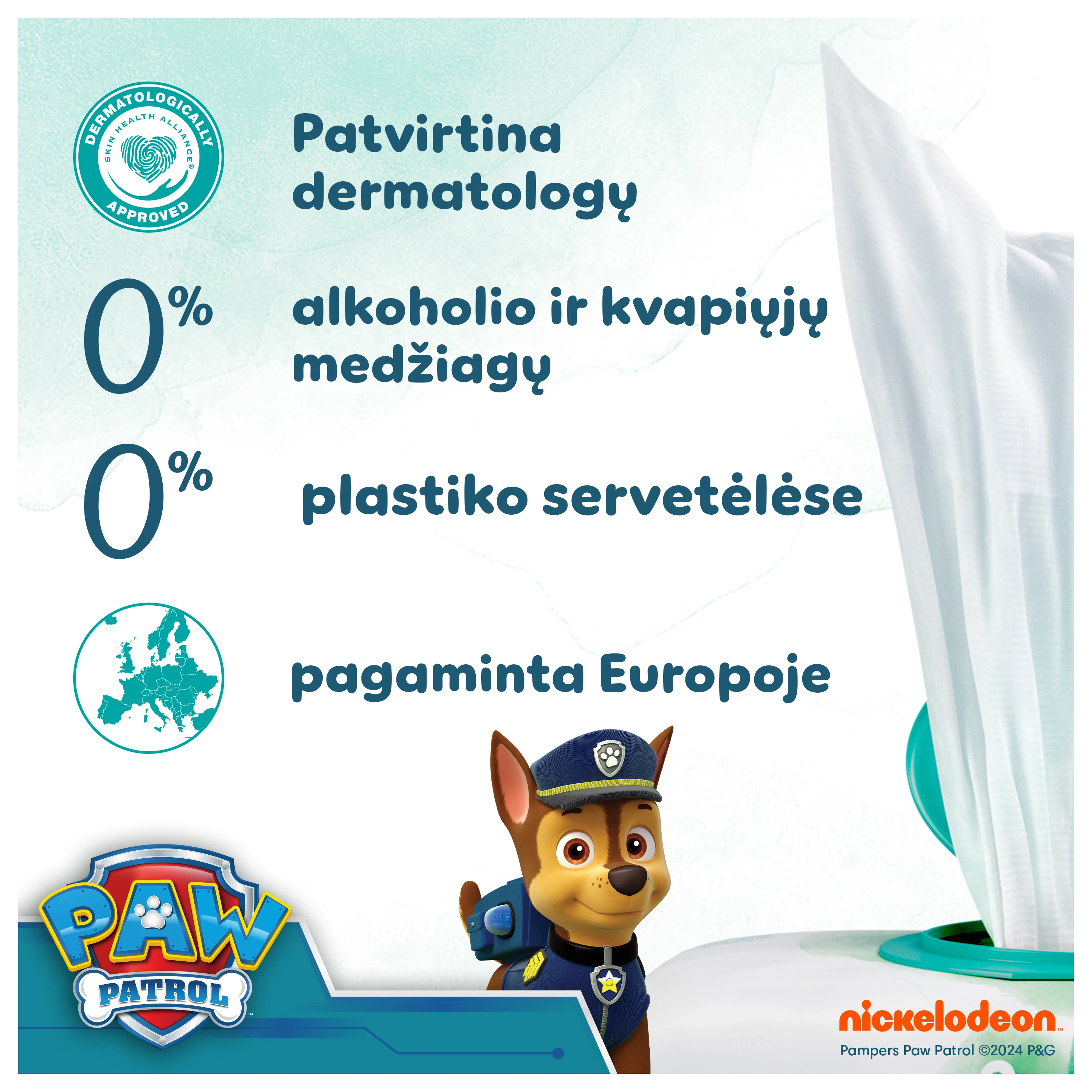 Servetėlės kūdikiams Pampers Harmonie Aqua Baby, 15 pakuočių, 720 servetėlių aprašymas - Prekės nuotrauka