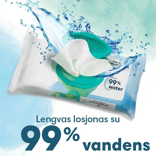 Pampers Harmonie Aqua Servetėlės Kūdikiams, 48 Servetėlės aprašymas - Prekės nuotrauka