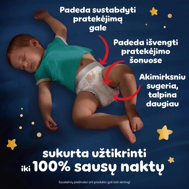Pampers Naktinės Sauskelnės-Kelnaitės, 5, 22 Sauskelnės aprašymas - Prekės nuotrauka