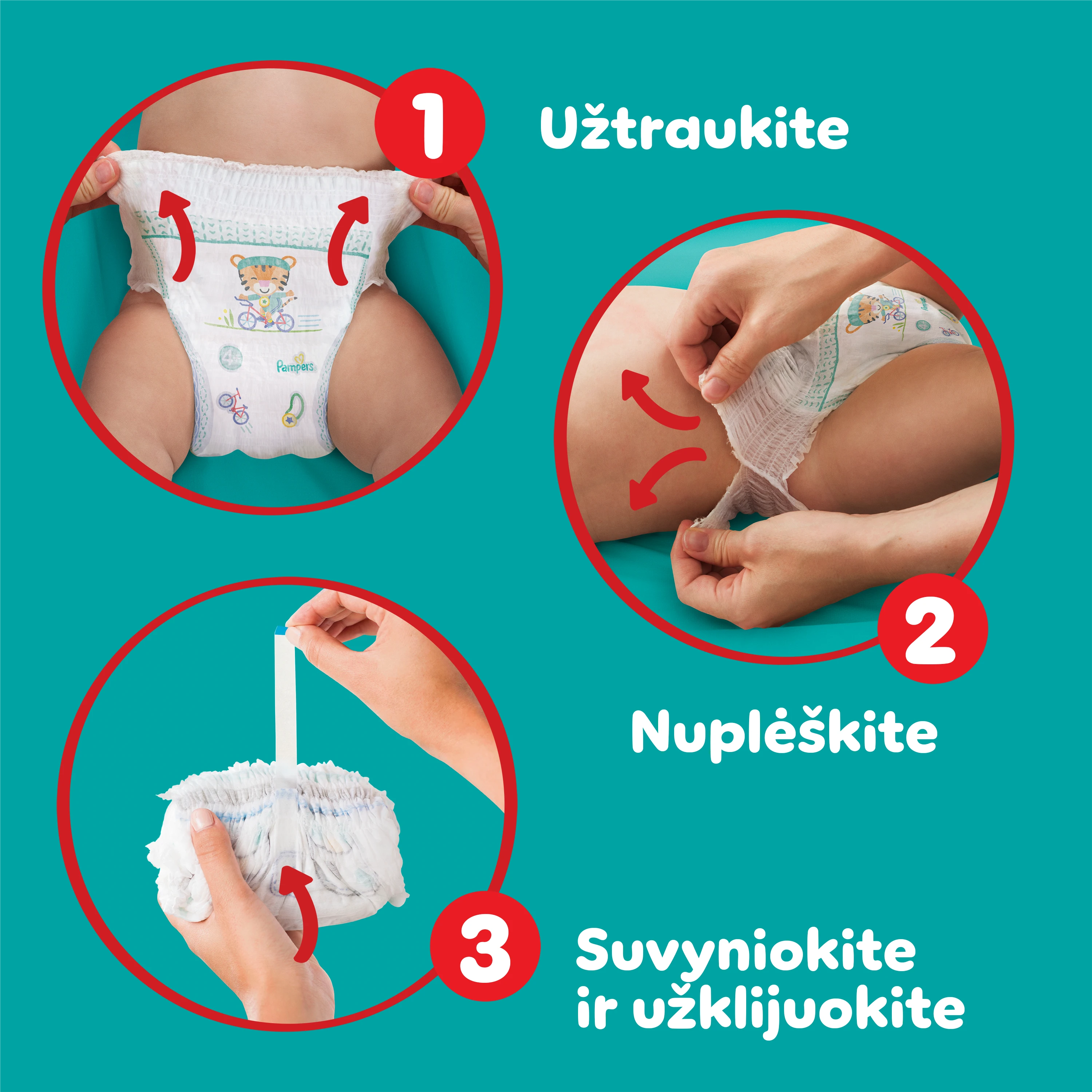 Sauskelnės - kelnaitės Pampers Pants 4 Dydis, 9-15kg, 108 vnt. aprašymas - Prekės nuotrauka