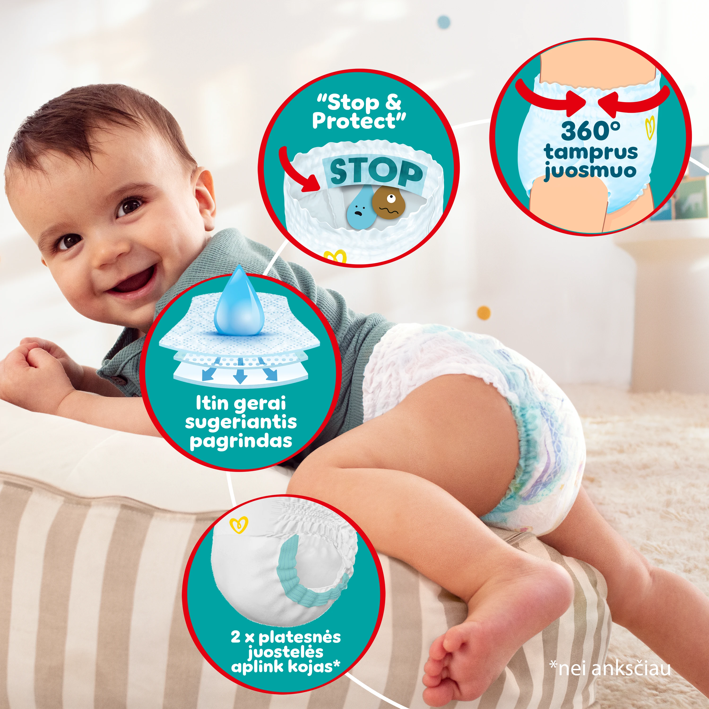Sauskelnės - kelnaitės Pampers Pants 5 Dydis, 12-17kg, 152vnt. aprašymas - Prekės nuotrauka