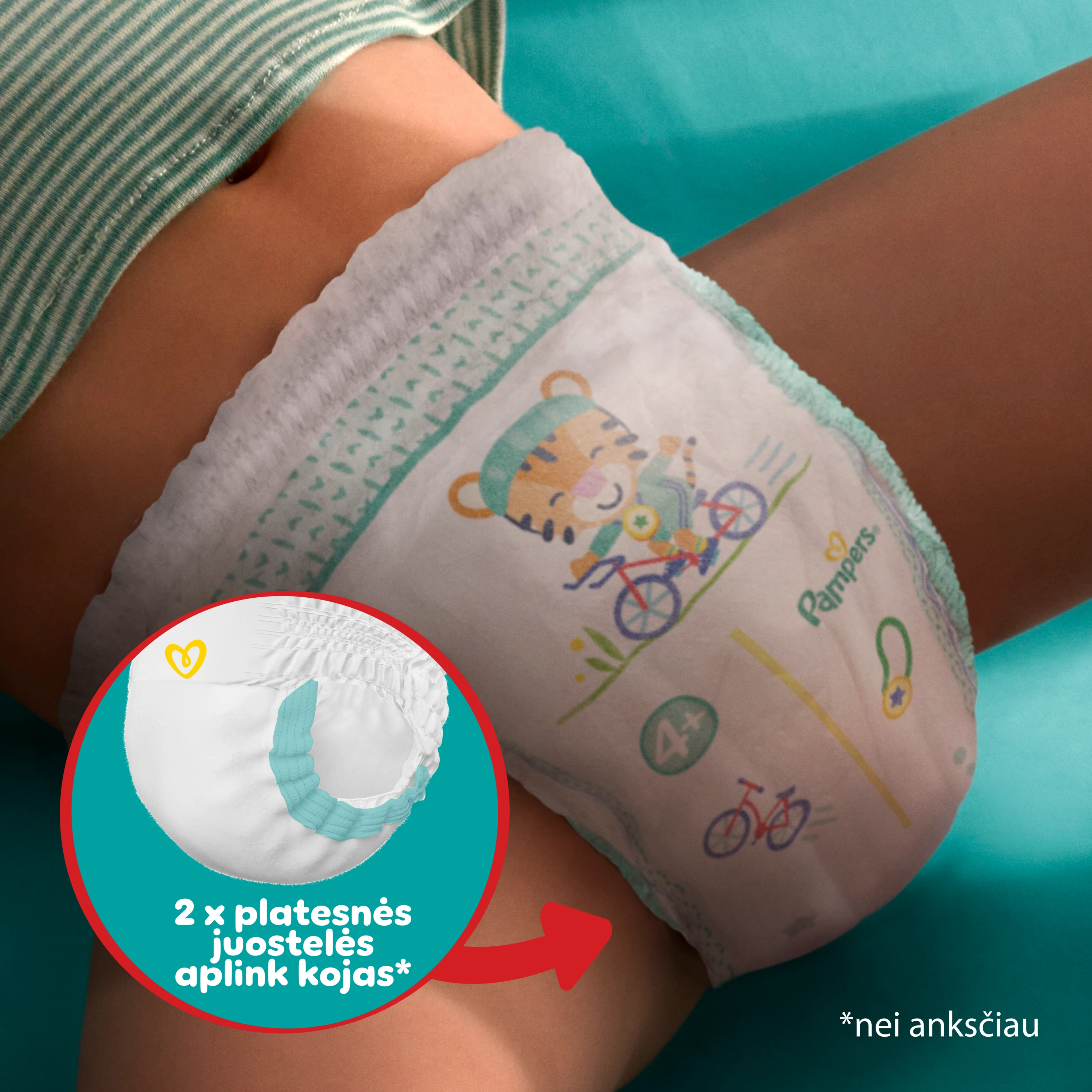 Sauskelnės-kelnaitės Pampers Pants, 8 dydis, 17+ kg, 32 vnt. aprašymas - Prekės nuotrauka