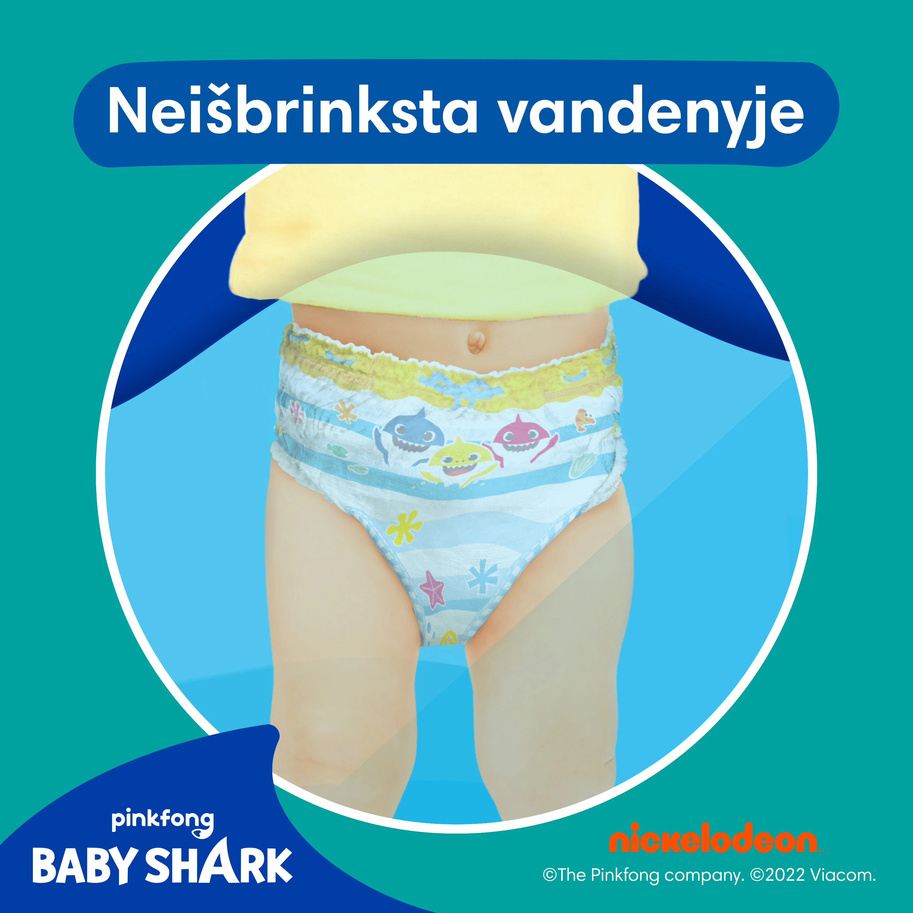 Sauskelnės-Kelnaitės PAMPERS Pants Splashers, 5 dydis 14+ kg, 10 vnt. aprašymas - Prekės nuotrauka