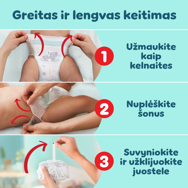 Pampers Premium Care Sauskelnės-Kelnaitės, 3 Dydžio, 152 vnt. aprašymas - Prekės nuotrauka