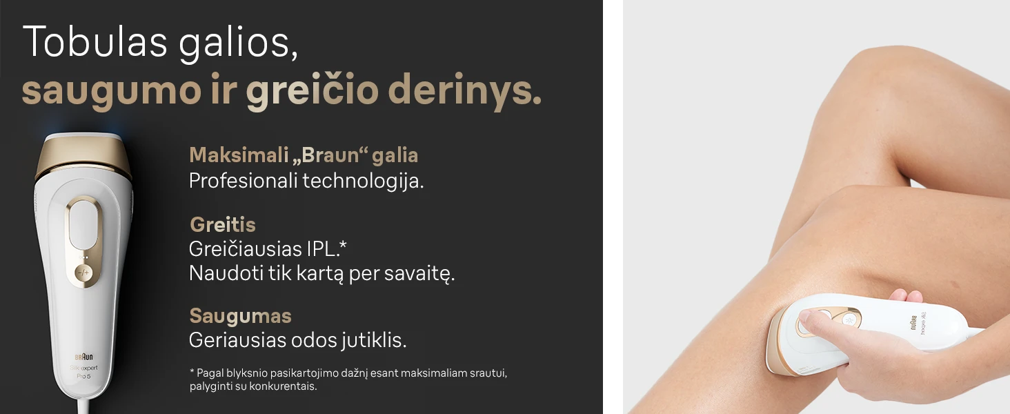 Braun PL5242 Silk-expert Pro 5 IPL Fotoepiliatorius aprašymas - Prekės nuotrauka