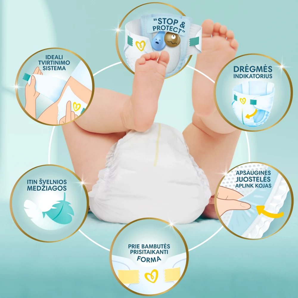 Sauskelnės Pampers Premium Care, 5 dydis, 11–16 kg, 148 vnt. aprašymas - Prekės nuotrauka