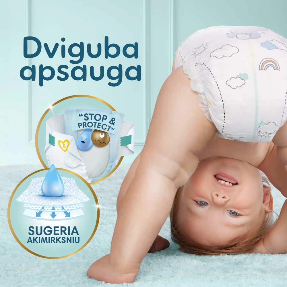 Pampers Premium Care Sauskelnės, 2 dydis (Mini), 68 vnt., 4-8 kg aprašymas - Prekės nuotrauka