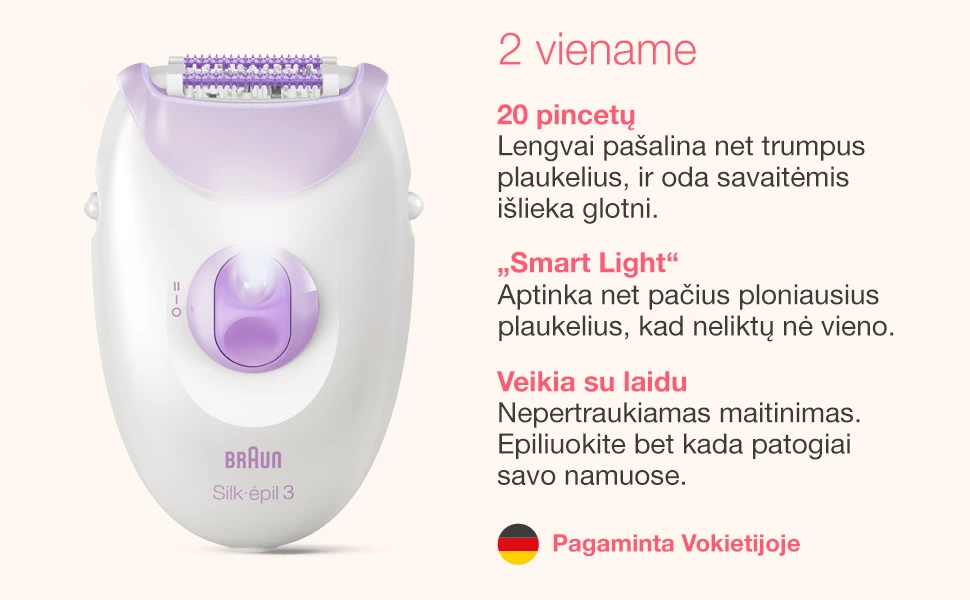 Epiliatorius Braun Silk-épil 3 3-000 aprašymas - Prekės nuotrauka
