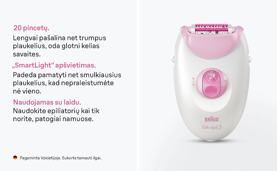 BRAUN SE3-033 Silk epil 3 Epiliatorius aprašymas - Prekės nuotrauka