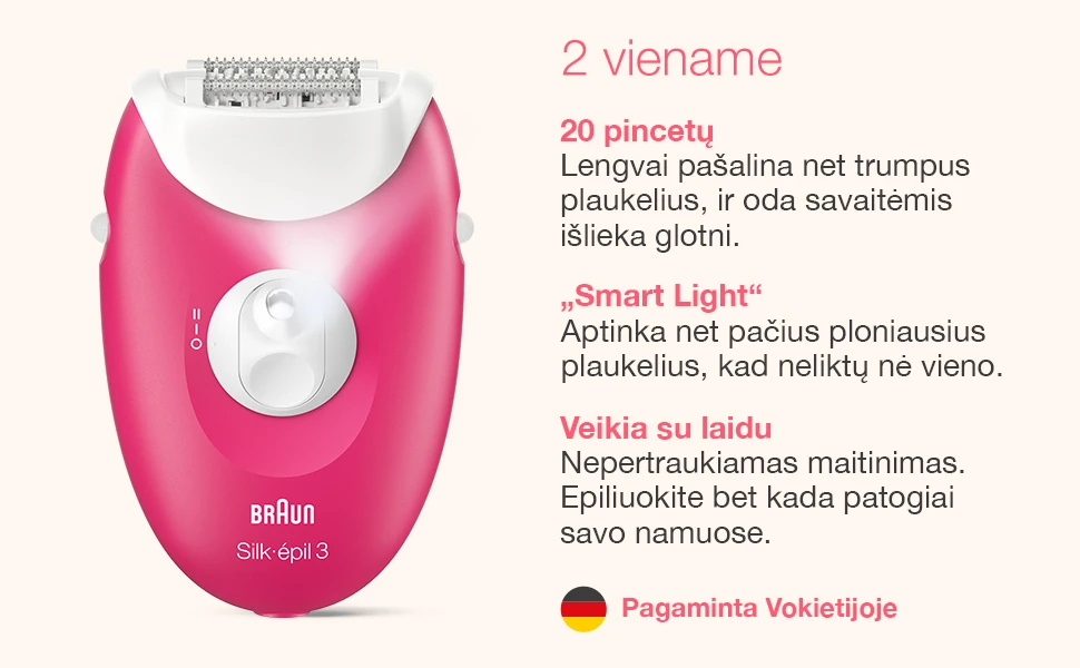 SE3-202 Braun Silk•épil 3 Epiliatorius aprašymas - Prekės nuotrauka