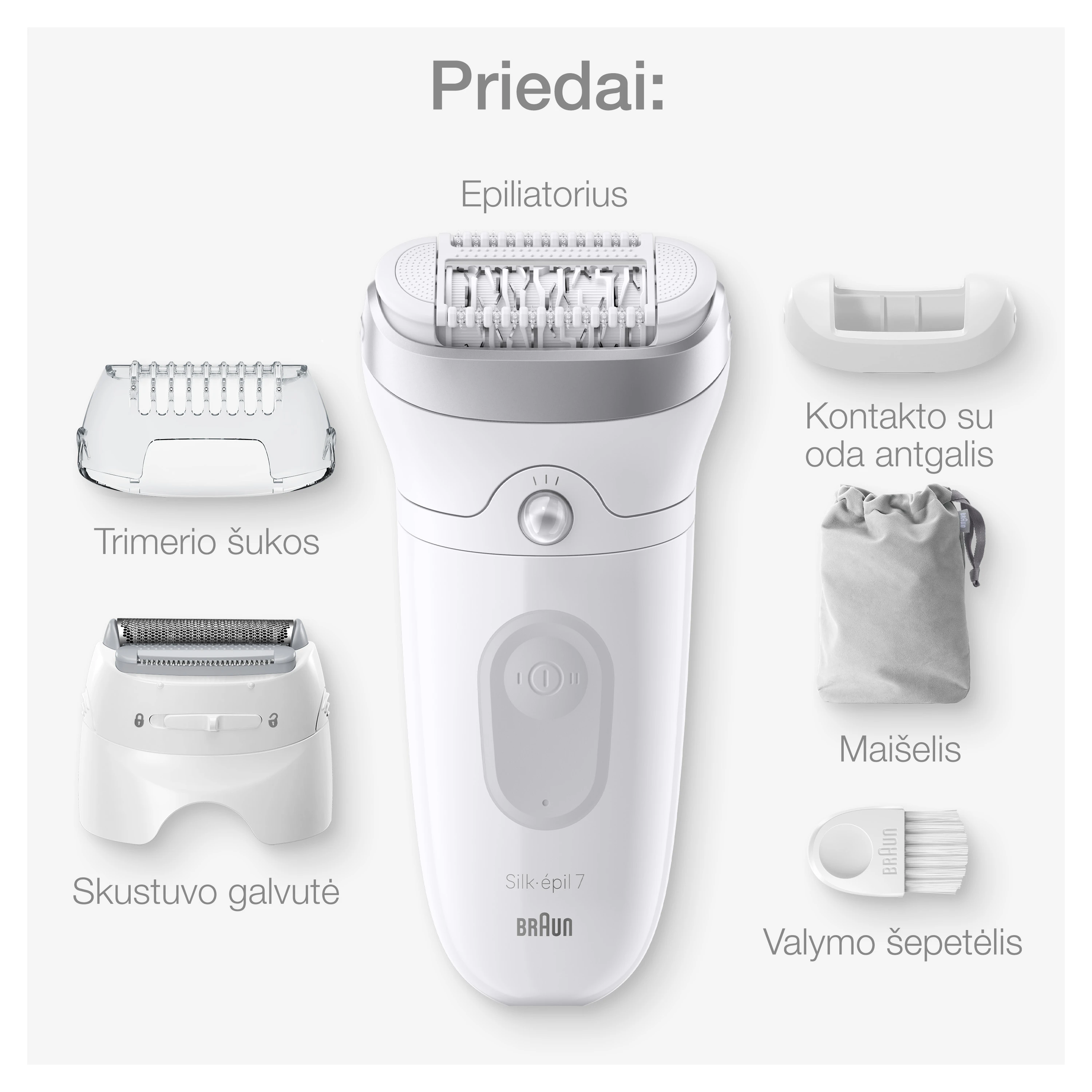 Epiliatorius Braun Silk•épil 7 SE7-041 aprašymas - Prekės nuotrauka