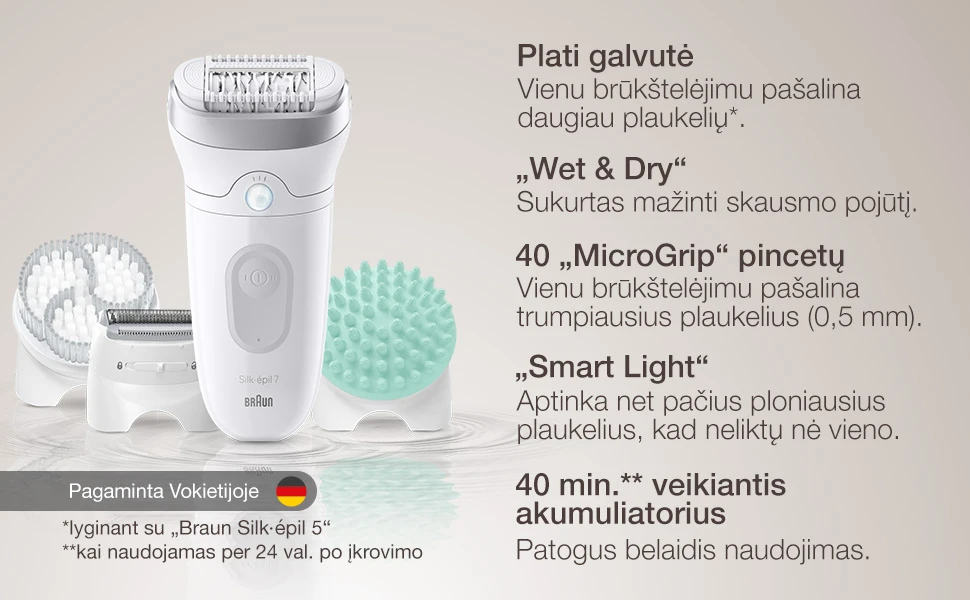 Epiliatorius Braun Silk•épil 7 SkinSpa SE7-081 aprašymas - Prekės nuotrauka