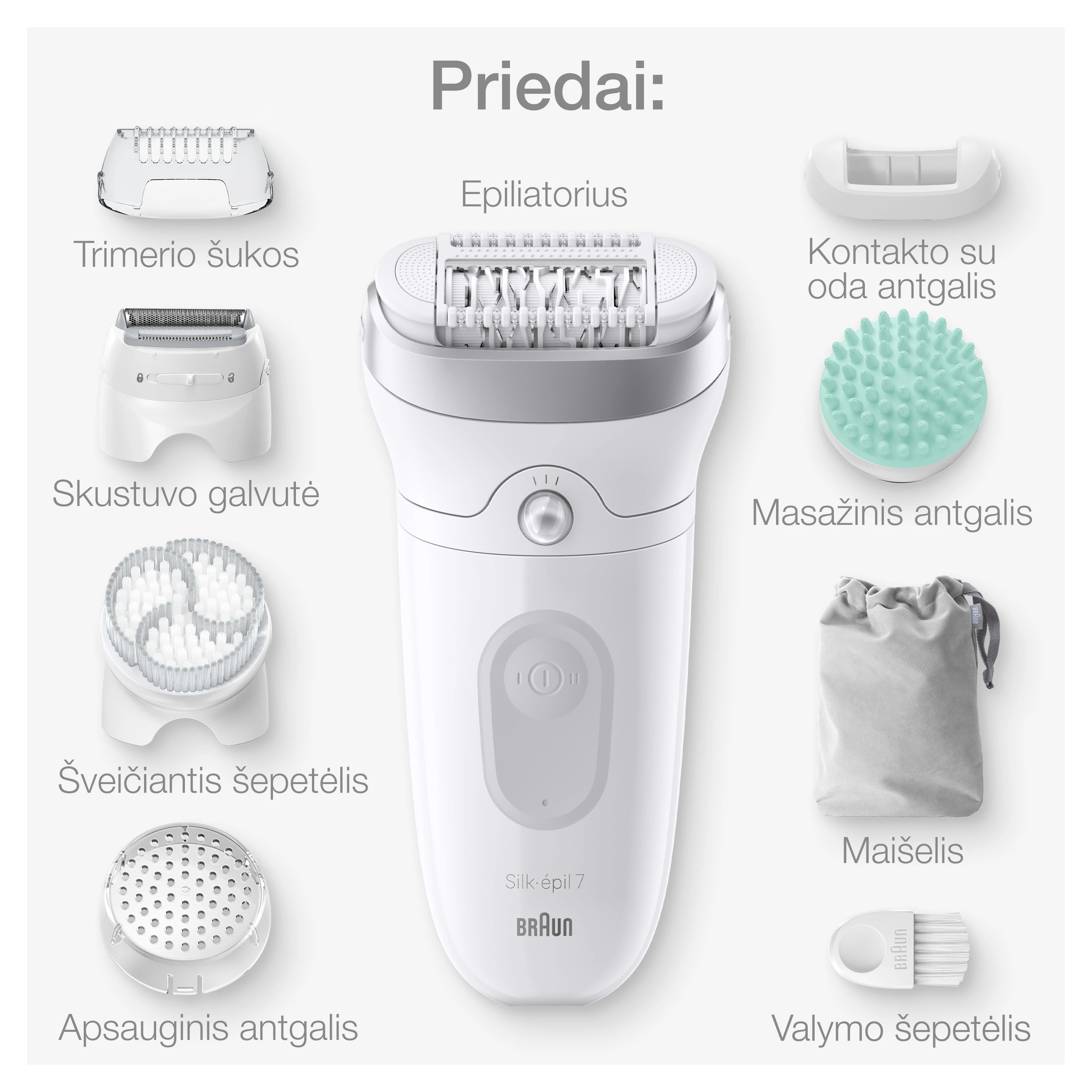 Epiliatorius Braun Silk•épil 7 SkinSpa SE7-081 aprašymas - Prekės nuotrauka