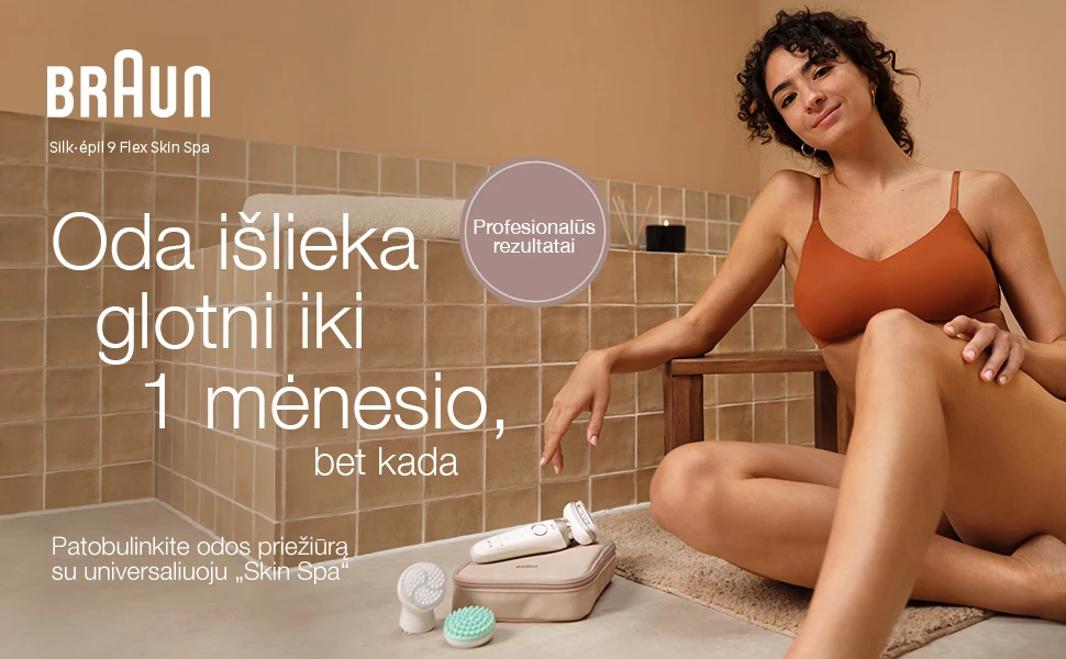 SES9-481 3D Braun Silk•épil 9 Flex SkinSpa Epiliatorius + BS1000 kompaktiškas kūno plaukų trimeris aprašymas - Prekės nuotrauka