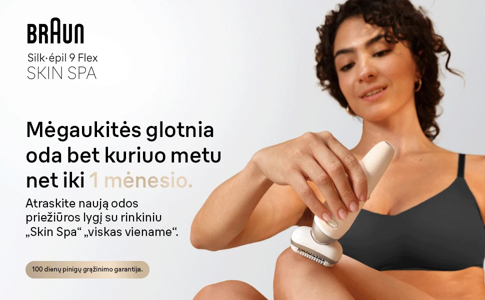 SES9-481 3D Braun Silk•épil 9 Flex SkinSpa Epiliatorius + BS1000 minitrimmer BODY aprašymas - Prekės nuotrauka