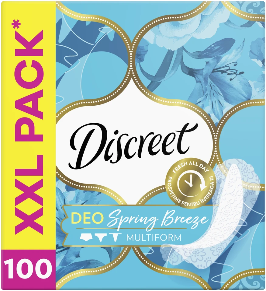 Discreet Breathable Multiform Spring Breeze Higieniniai Įklotai, 100 vnt.