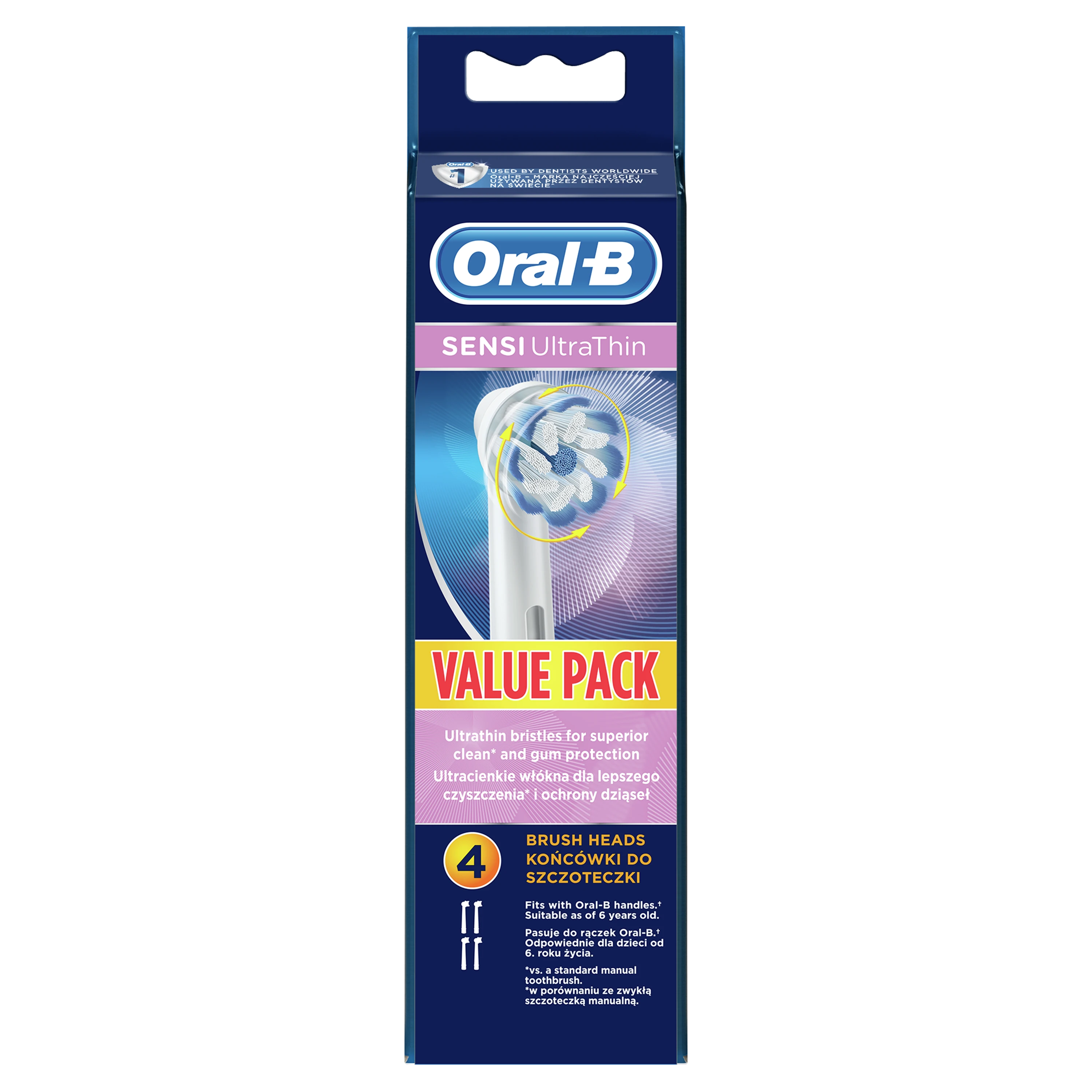 EB60-4 Braun Oral-B SENSI Labai labai plonos Elektrinio Dantų Šepetėlio Galvutės