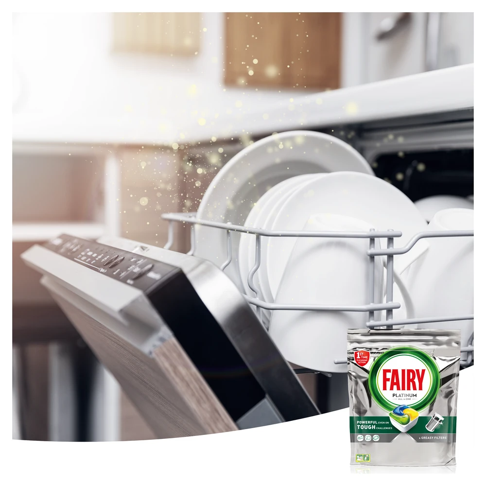 Indaplovių tabletės Fairy Platinum All In One Lemon, 126 vnt.