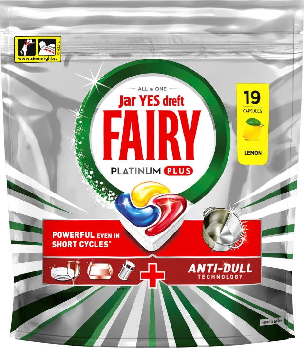 Indaplovių kapsulės Fairy Platinum Plus All In One Lemon, 114 vnt.