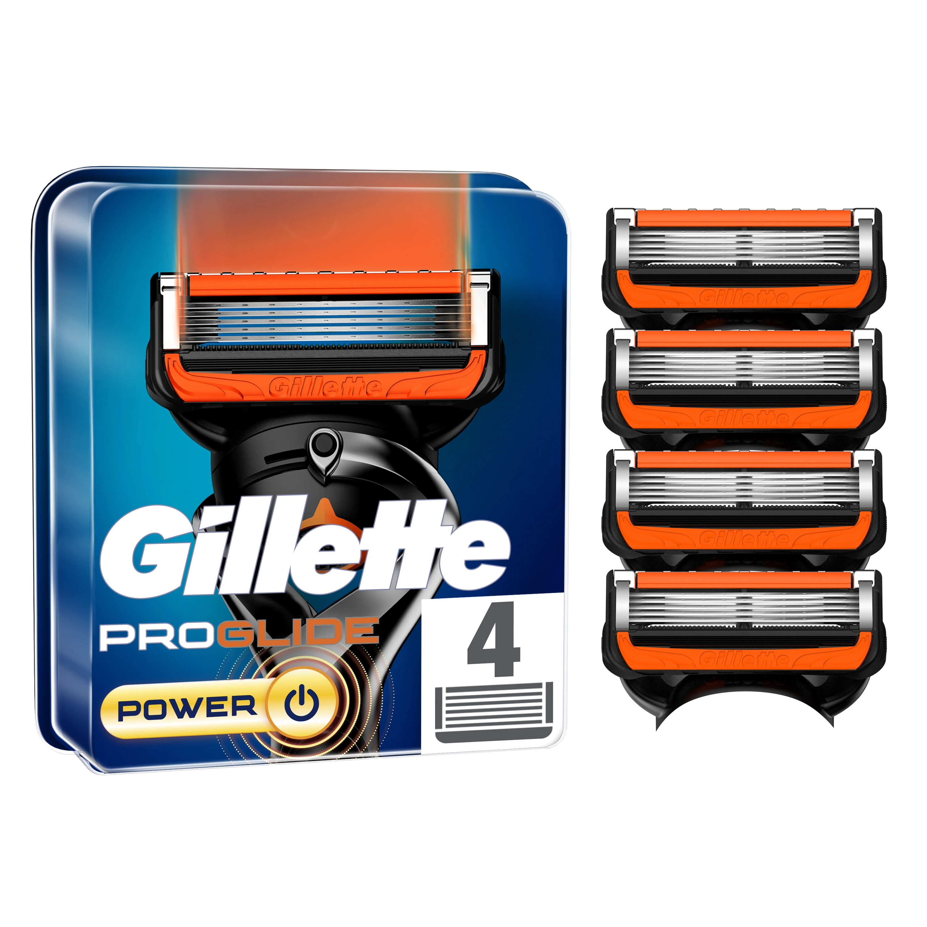 Gillette Fusion Proglide Power Keičiamosios Skutimosi Galvutės 4 Vnt