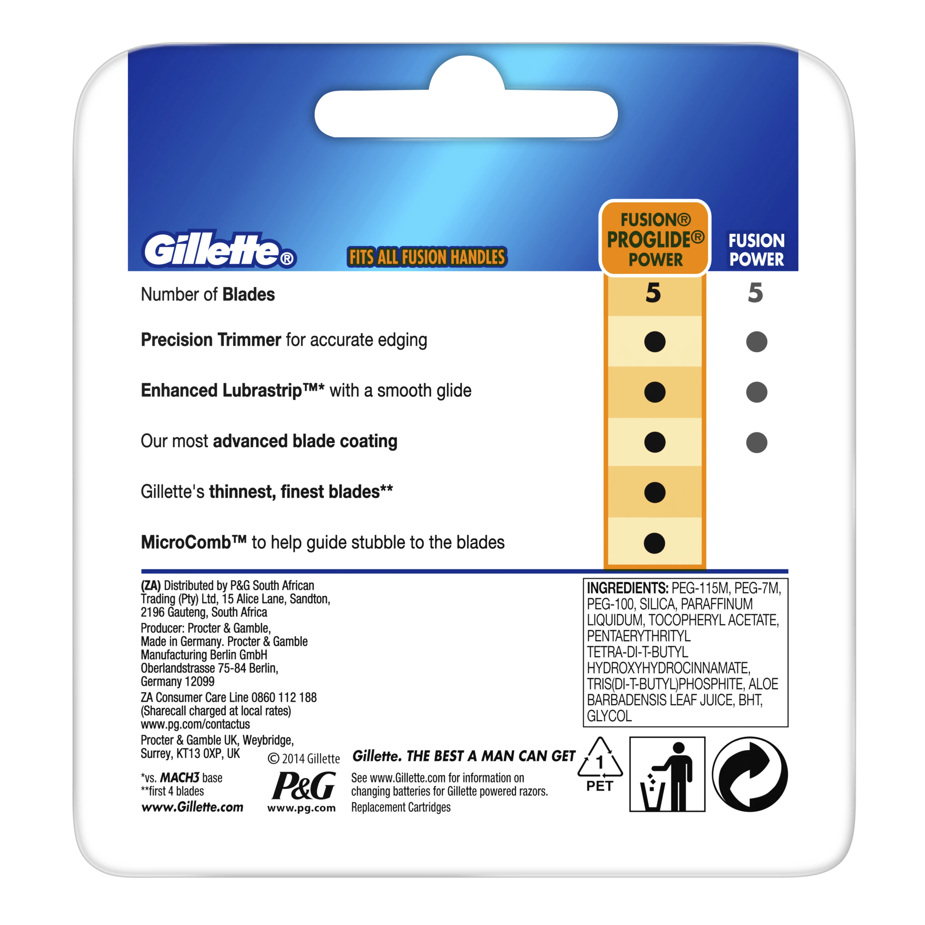 Gillette Fusion Proglide Power Keičiamosios Skutimosi Galvutės 4 Vnt